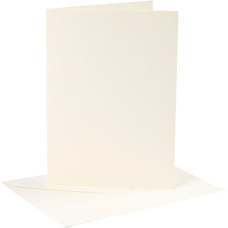 Creativ-Firmenkarten und Umschläge, Kartengröße 12,7 x 17,8 cm, Umschlaggröße 13,3 x 18,5 cm, 220 g, gebrochenes Weiß, 4 Set 1 Box