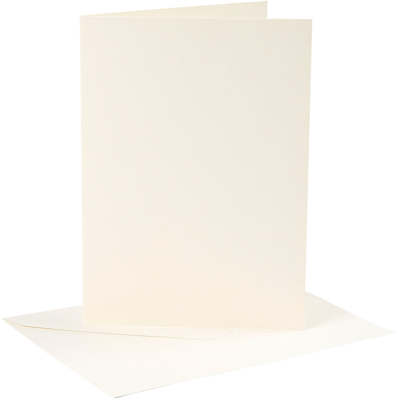 Creativ-Firmenkarten und Umschläge, Kartengröße 12,7 x 17,8 cm, Umschlaggröße 13,3 x 18,5 cm, 220 g, gebrochenes Weiß, 4 Set 1 Box
