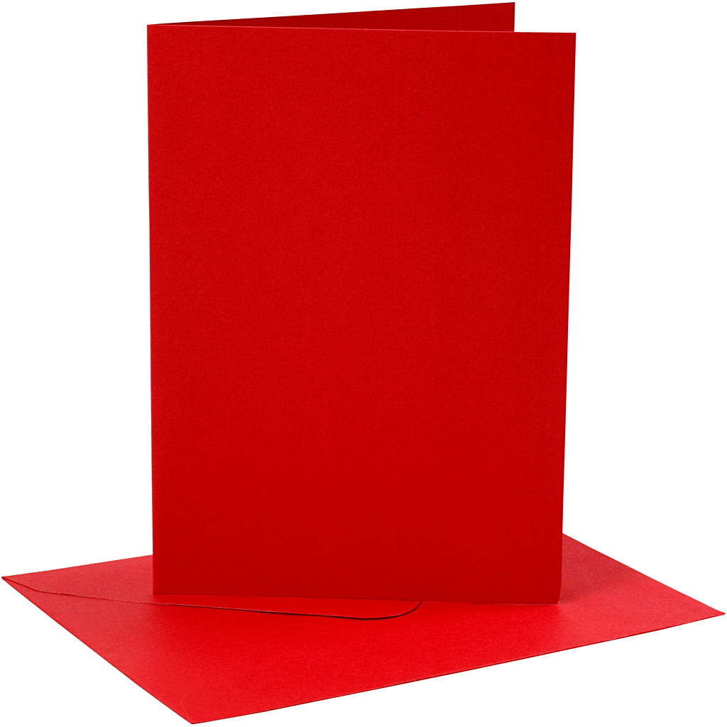 Creativ-Firmenkarten und Umschläge, Kartengröße 12,7 x 17,8 cm, Umschlaggröße 13,3 x 18,5 cm, 230 g, rot, 4 Set 1 Box