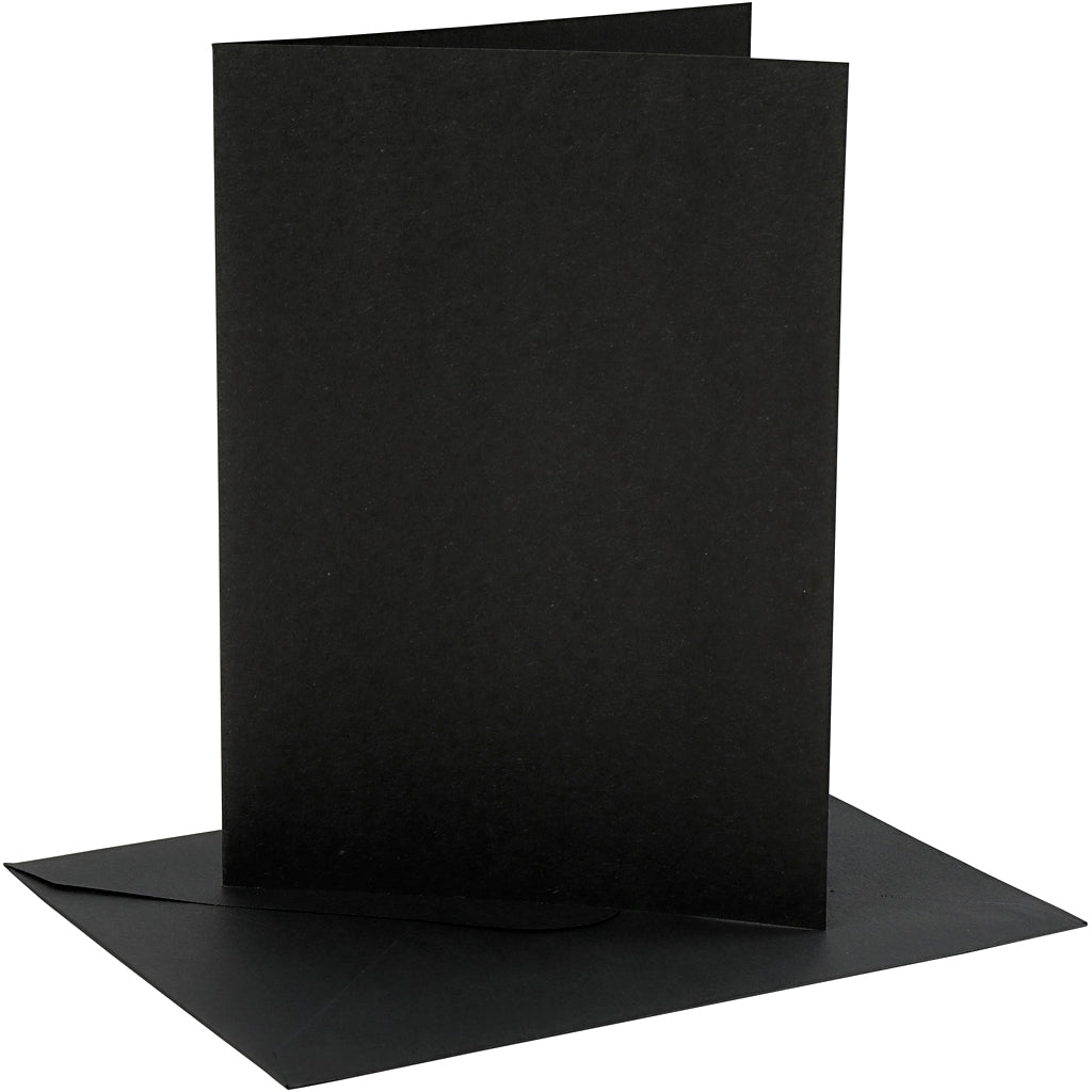 Creativ-Firmenkarten und Umschläge, Kartengröße 12,7 x 17,8 cm, Umschlaggröße 13,3 x 18,5 cm, 230 g, schwarz, 4 Set 1 Box