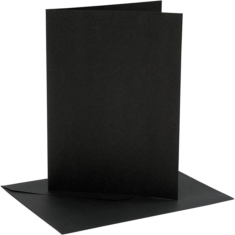 Creativ-Firmenkarten und Umschläge, Kartengröße 12,7 x 17,8 cm, Umschlaggröße 13,3 x 18,5 cm, 230 g, schwarz, 4 Set 1 Box