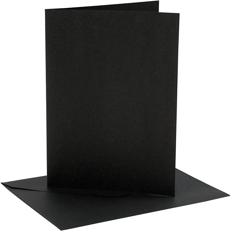 Creativ-Firmenkarten und Umschläge, Kartengröße 12,7 x 17,8 cm, Umschlaggröße 13,3 x 18,5 cm, 230 g, schwarz, 4 Set 1 Box
