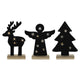 Svenska lebende Filz-Weihnachtsfigur auf Holzsockel 8xled