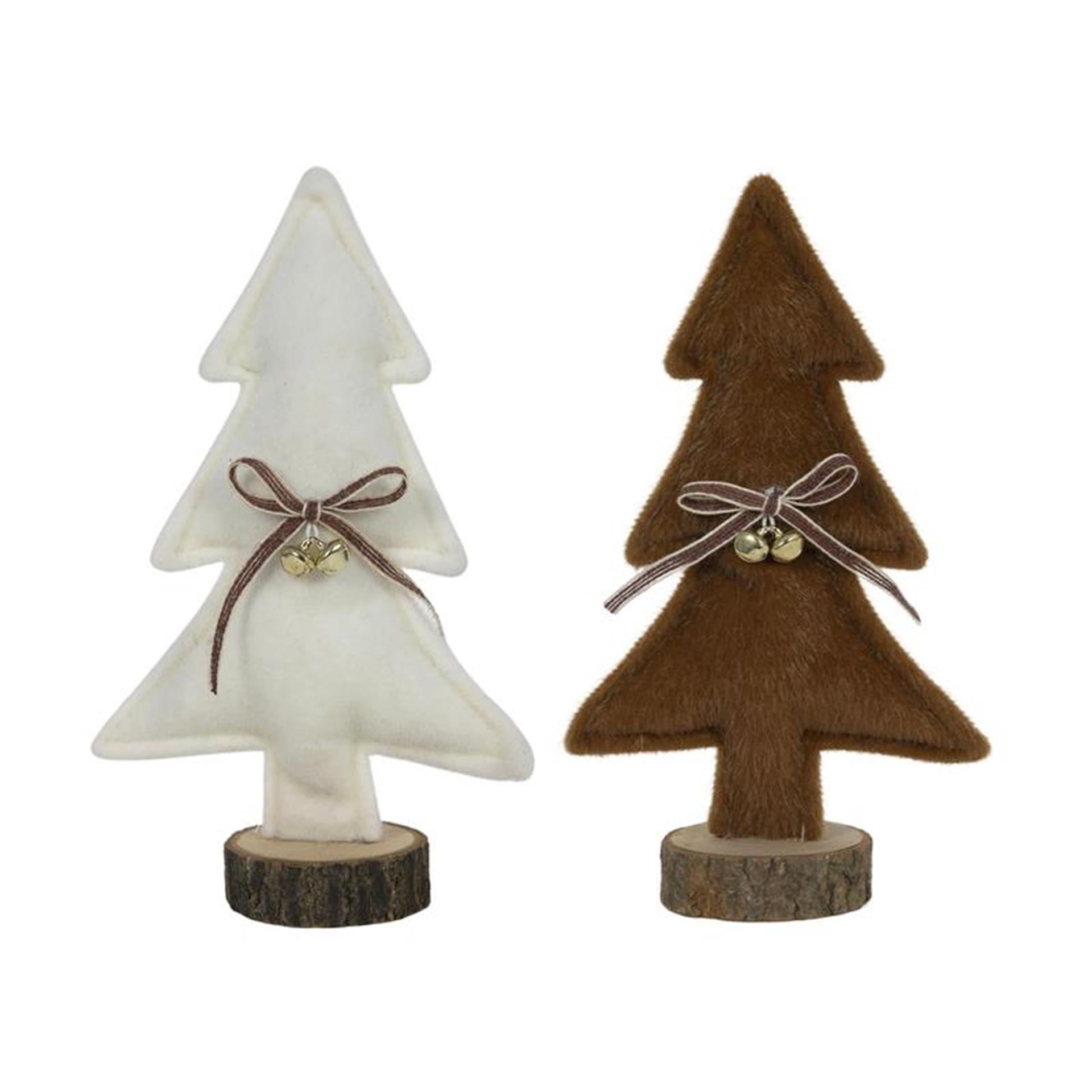 Svenska lebender Weihnachtsbaum Wildlederoptik 23cm weiß braun