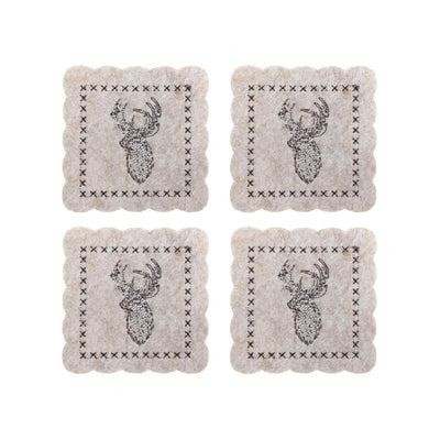 Svenska Living Untersetzer aus Rentierfilz, 4er-Set, 10 cm