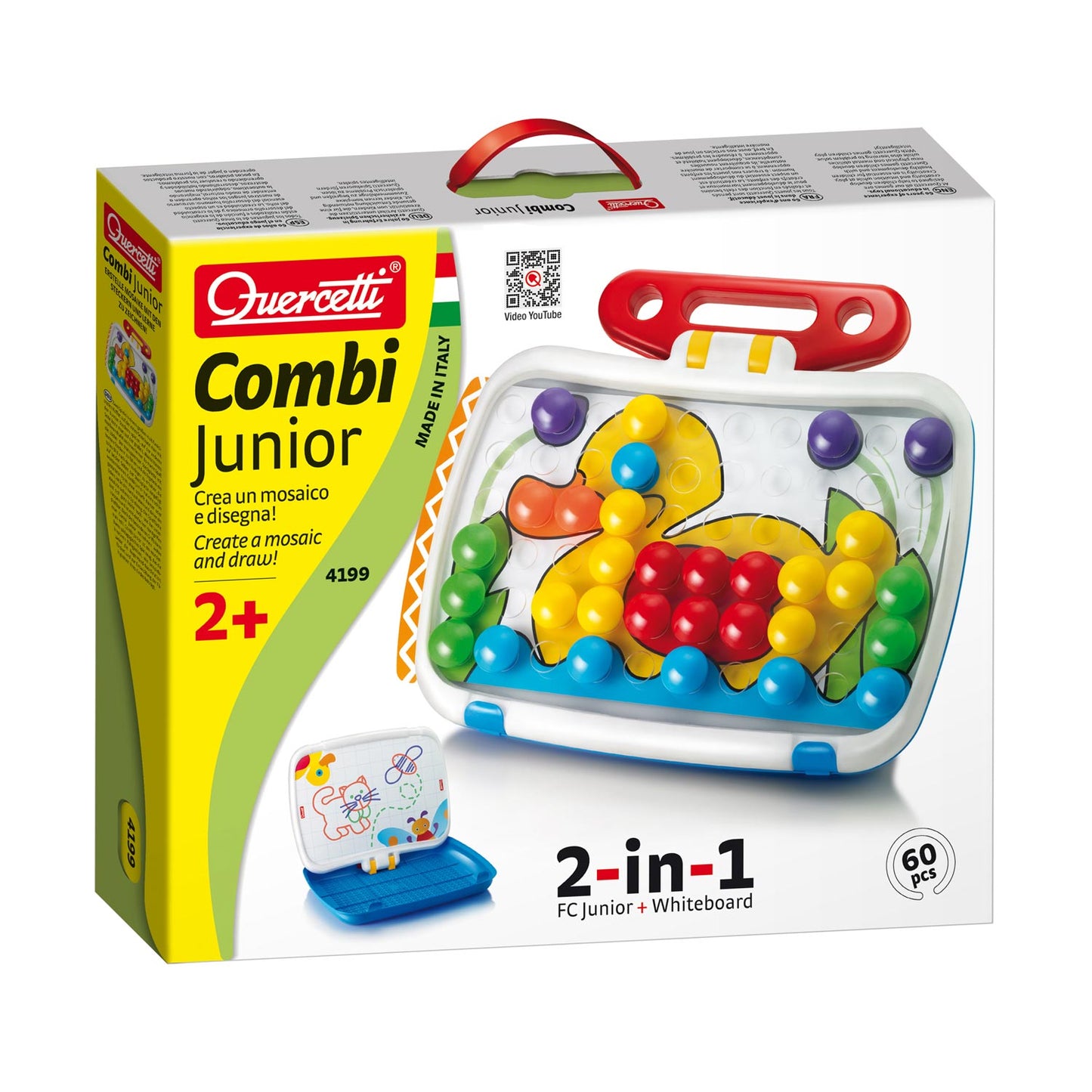 Quercetti -Ansatz Mosaic Combi Junior, 60 Stifte