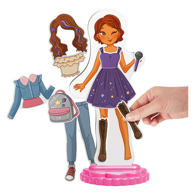 Quercetti magnetische Mode-Anziehpuppe Laura – 28-tlg.