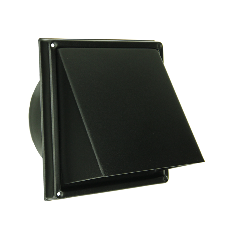 Renson 1066436 – schwarzes Edelstahl-Dunstabzugshaubengitter Typ 641 ø100 mm, Aufputzmontage | 2 Stk