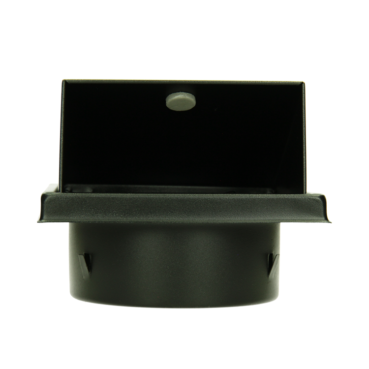Renson 1066436 – schwarzes Edelstahl-Dunstabzugshaubengitter Typ 641 ø100 mm, Aufputzmontage | 2 Stk