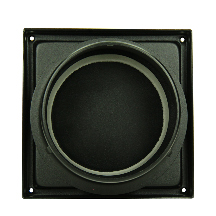 Renson 1066436 – schwarzes Edelstahl-Dunstabzugshaubengitter Typ 641 ø100 mm, Aufputzmontage | 2 Stk