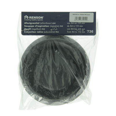 Renson 1068944 – Einbau-Entnahmeventil PVC 736 (Durchmesser 100) Str 9005 (schwarz) | 2 Stk