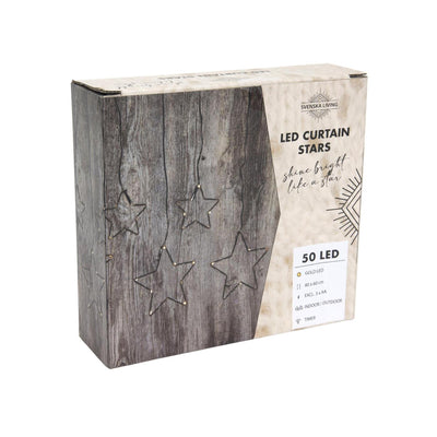 Svenska Living LED-Vorhang Stern schwarz mit Timer 80x60cm
