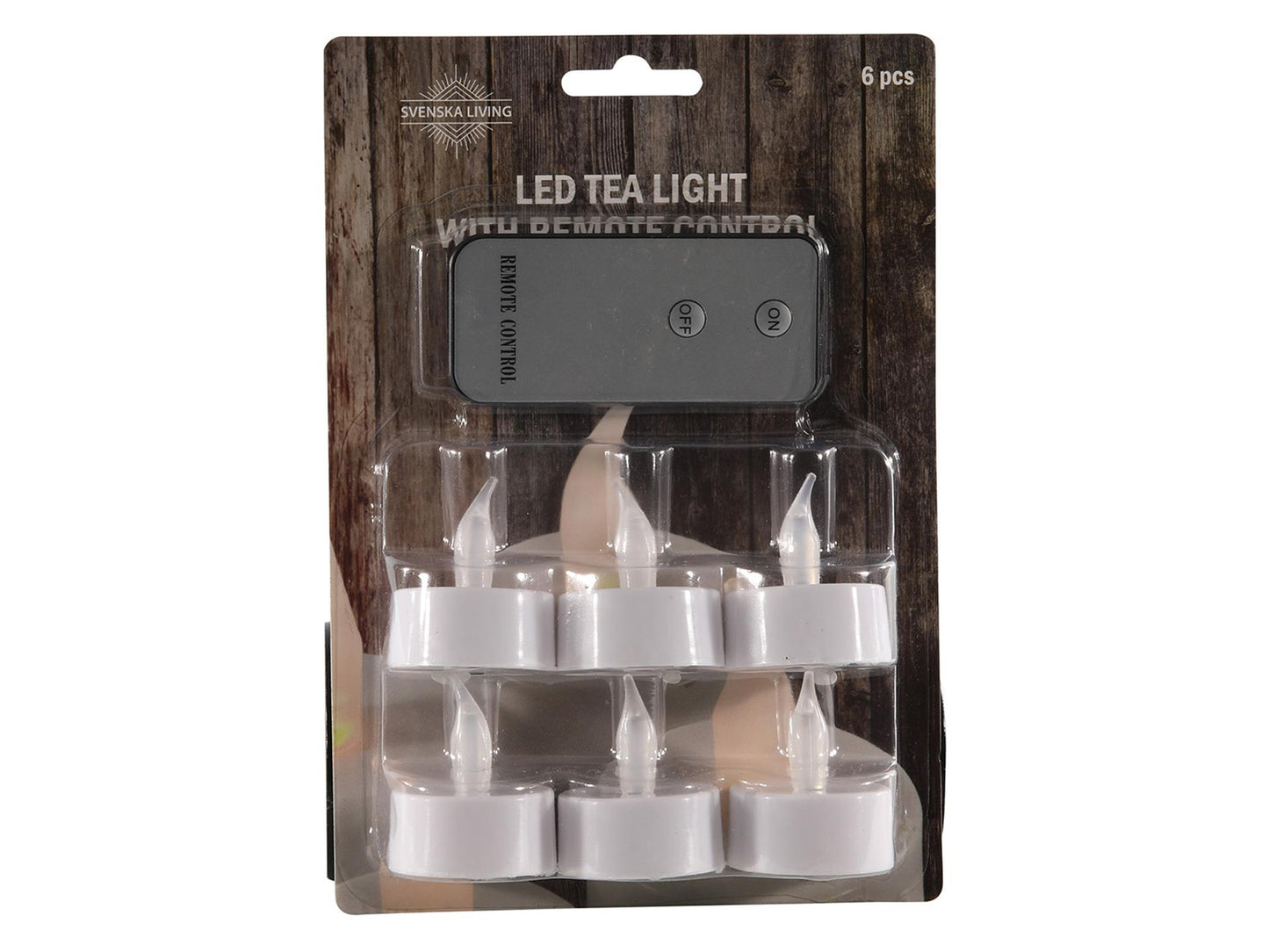 Svenska Living LED-Teelichterkarte mit 6 Stück + Fernbedienung