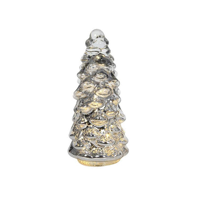 Svenska lebende Statue Weihnachtsbaum Glas LED Silber 20cm