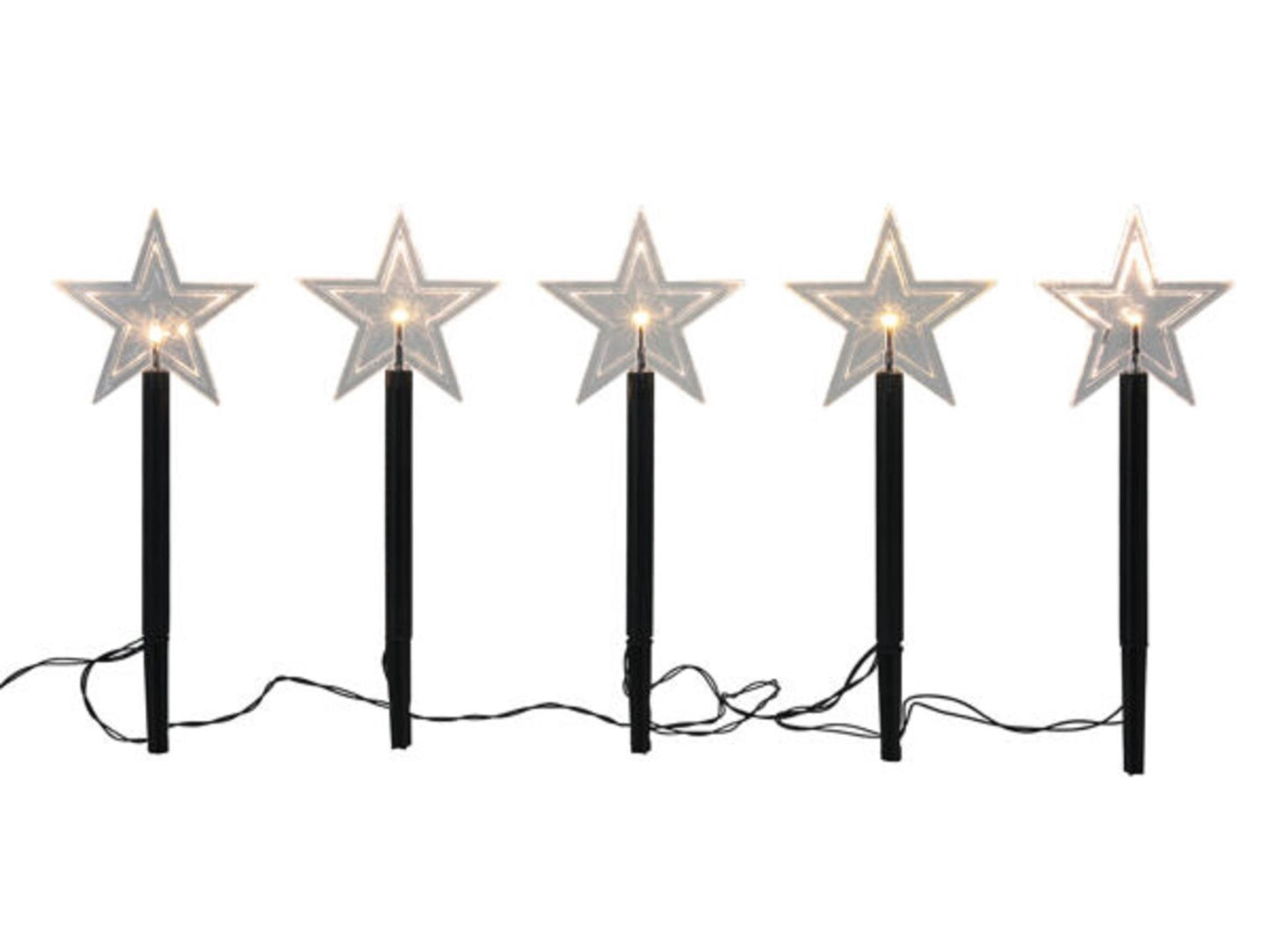 Svenska Living Gartenstecker-Set 5-teilig LED-Stern + Timer
