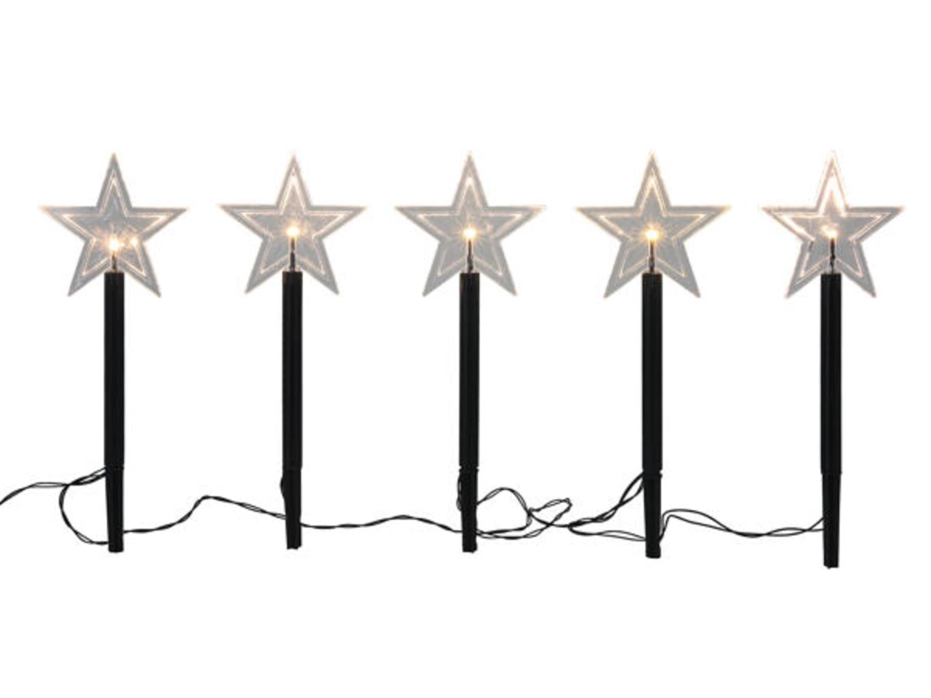 Svenska Living Gartenstecker-Set 5-teilig LED-Stern + Timer