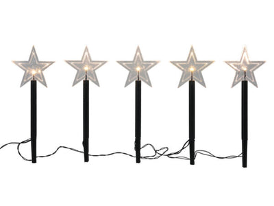 Svenska Living Gartenstecker-Set 5-teilig LED-Stern + Timer