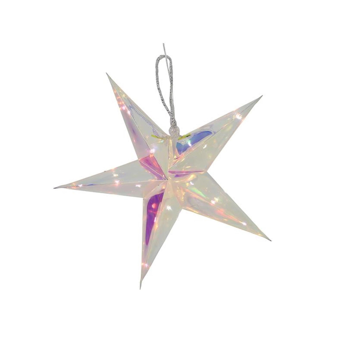 Svenska Living Ster34cm 15LED Timer 2xaa schillernd