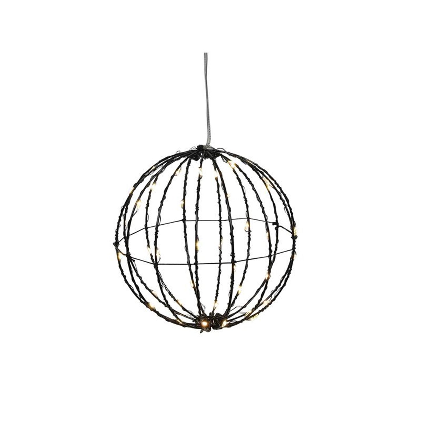 Svenska Living Ball schwarz 15cm 40LED Timer auf Batterie