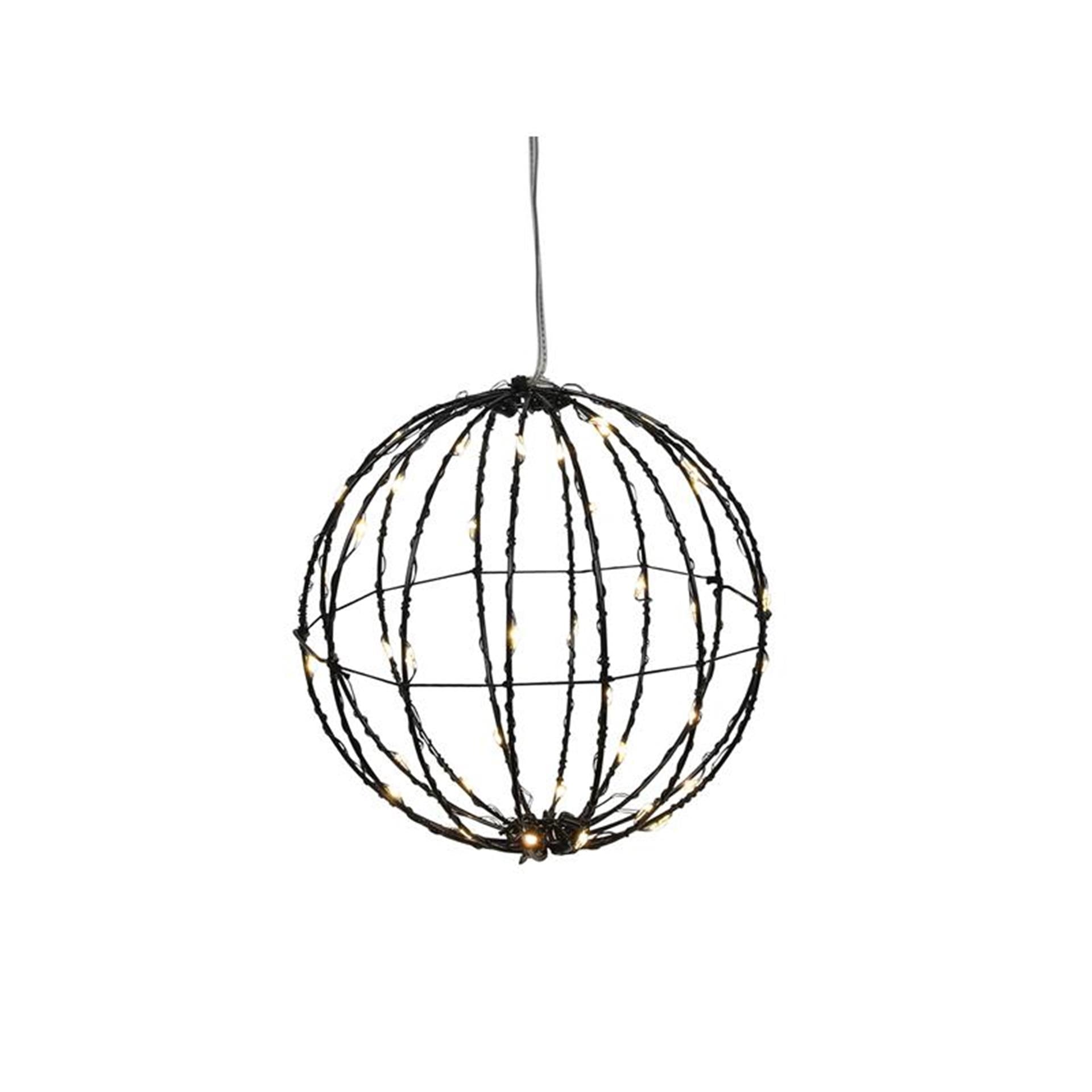 Svenska Living Ball schwarz 15cm 40LED Timer auf Batterie