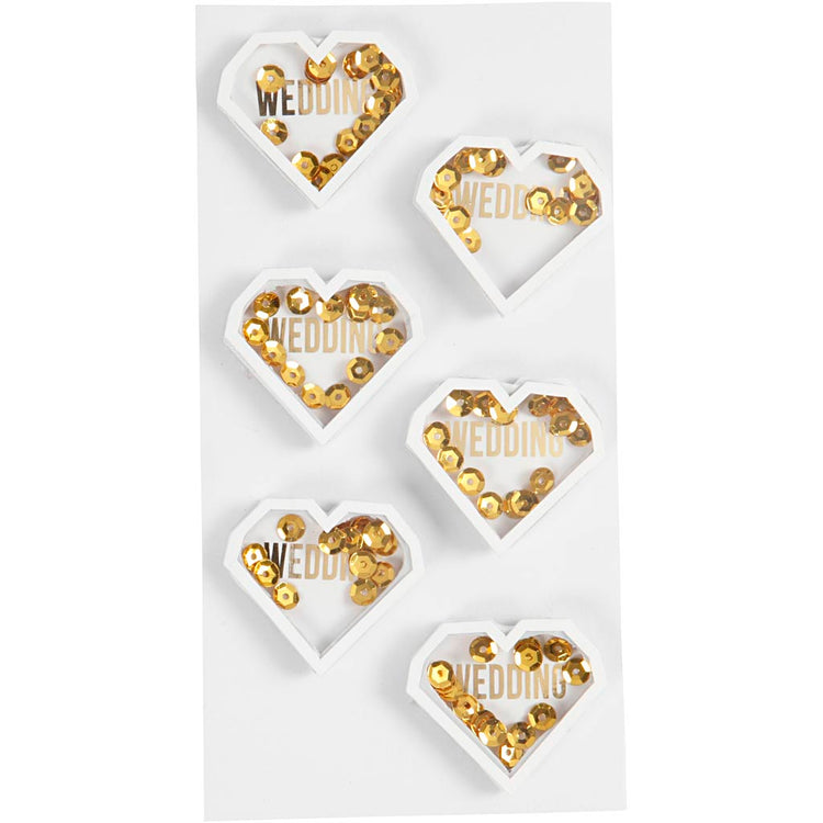 Creativ Company Shaker-Aufkleber, D: 4 mm, L: 32 mm, B: 38 mm, weiß, 6 Stück 1 Box