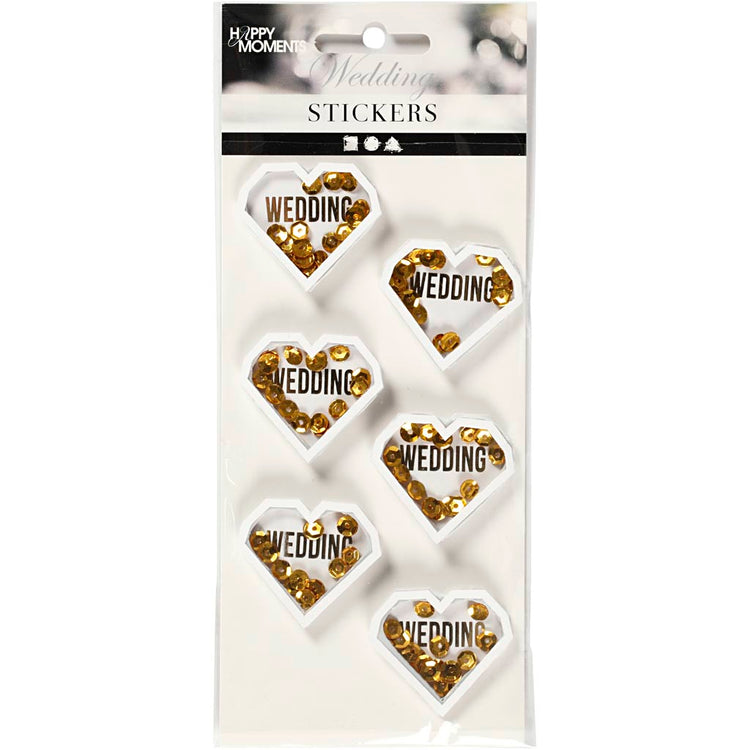 Creativ Company Shaker-Aufkleber, D: 4 mm, L: 32 mm, B: 38 mm, weiß, 6 Stück 1 Box