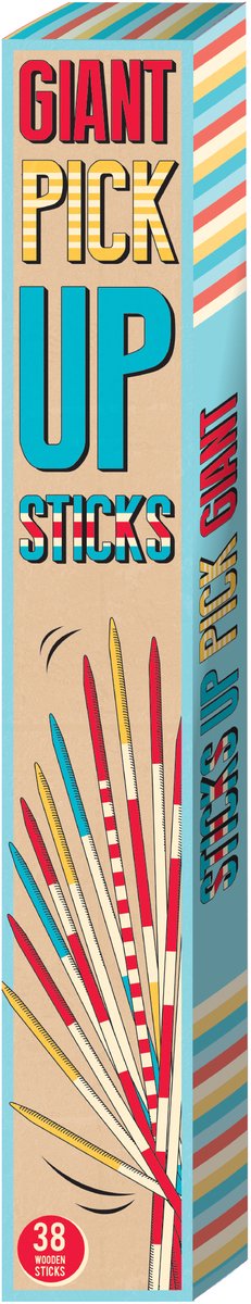 Retr-oh großes Mikado-Spiel großes XXL-Outdoor-Spiel – 38 Stäbchen – 50 cm lang