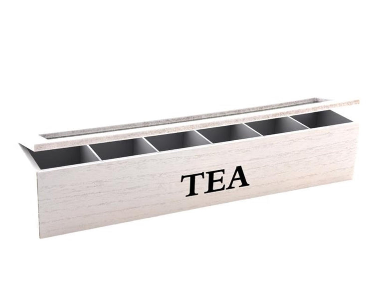 Svenska Living Teebox Holz 6 Fächer 9x43x9cm weiß