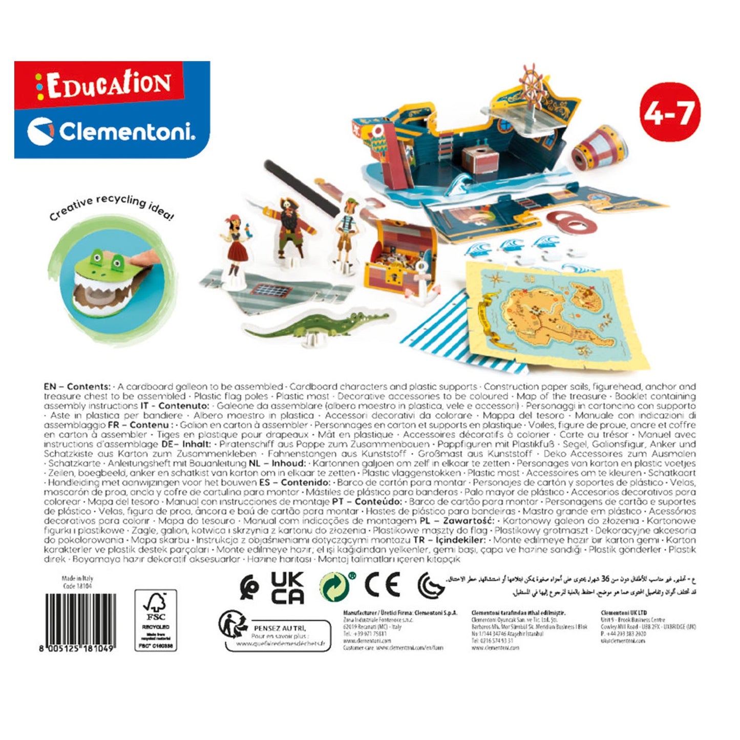 Clementoni Education - Bauspiel Piratenboot