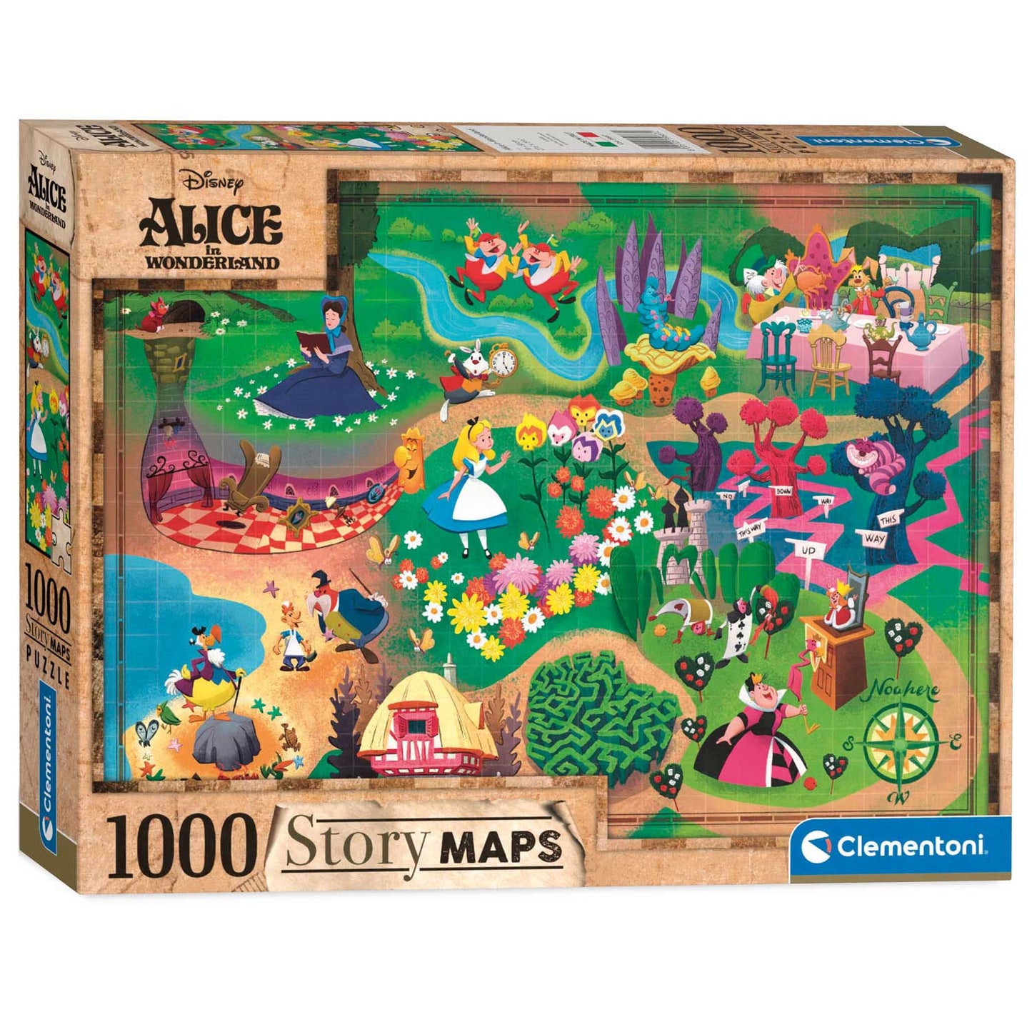 Clementoni World Map Puzzle Alice im Wunderland, 1000st.