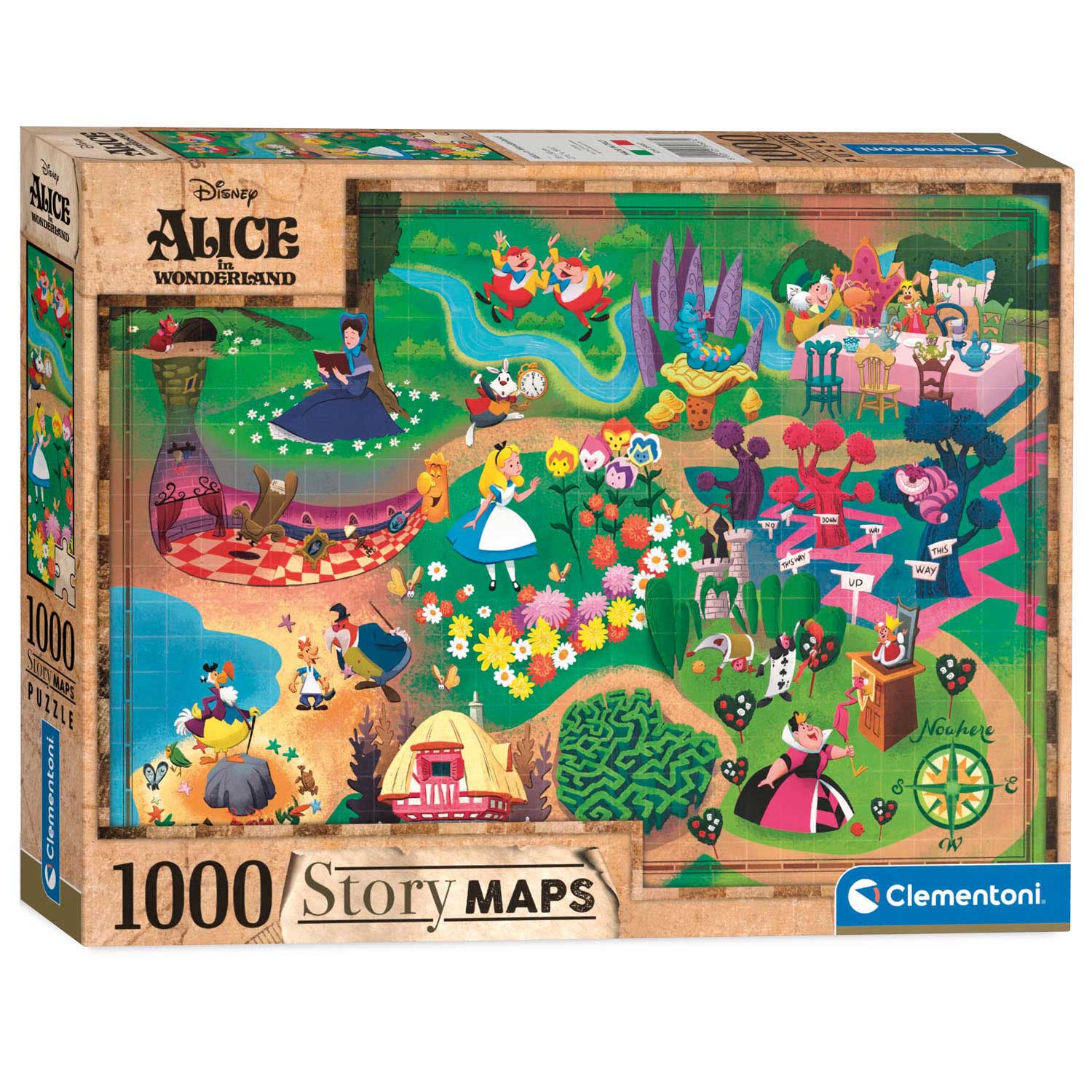 Clementoni World Map Puzzle Alice im Wunderland, 1000st.