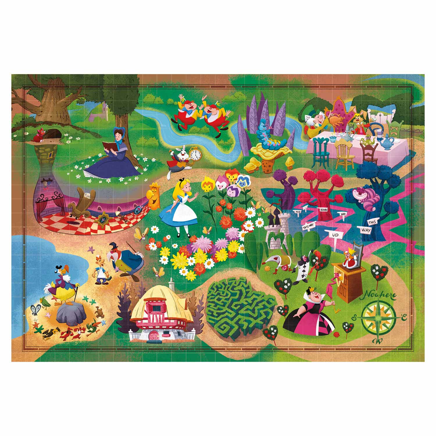 Clementoni World Map Puzzle Alice im Wunderland, 1000st.