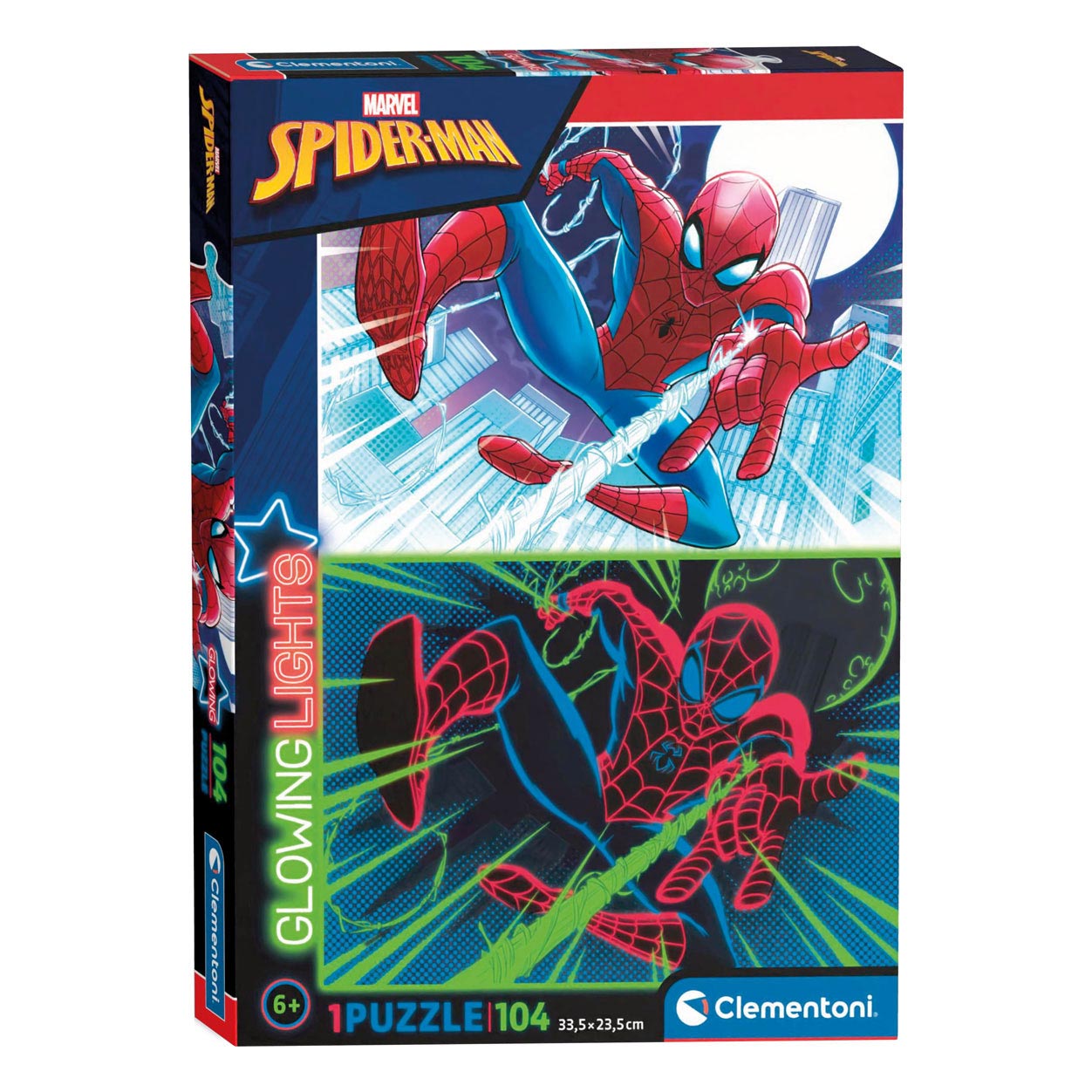 Clementoni glüht im dunklen Puzzle Spiderman, 104st.