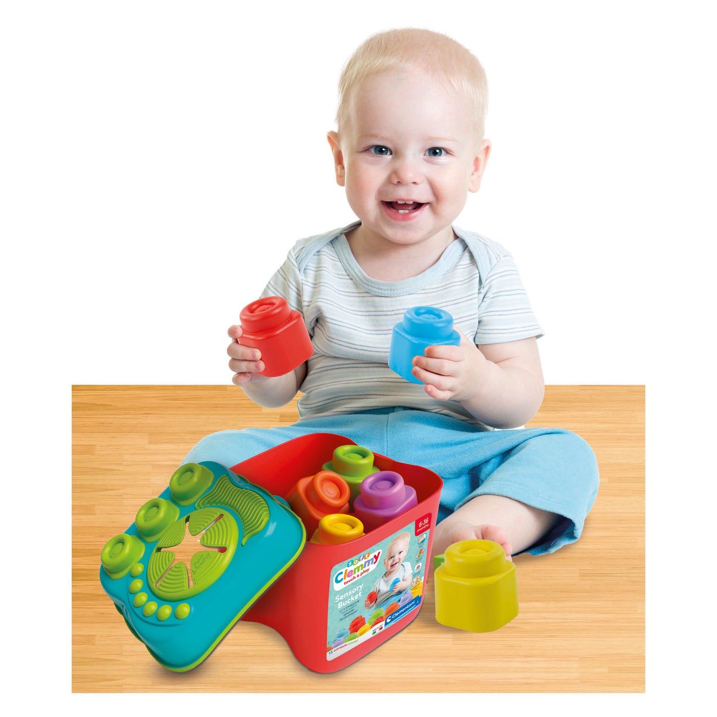 Clementoni Baby Clemmy Sensory Eimer mit Blöcken