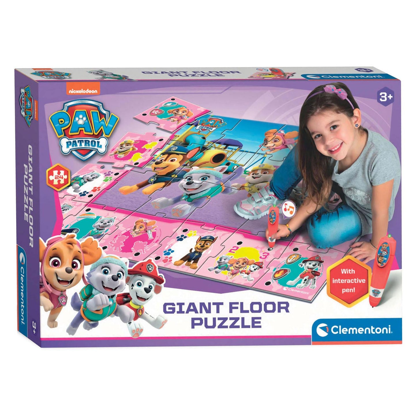 Clementoni Bodenpuzzle groß interaktiv - Pfotenpatrouille rosa