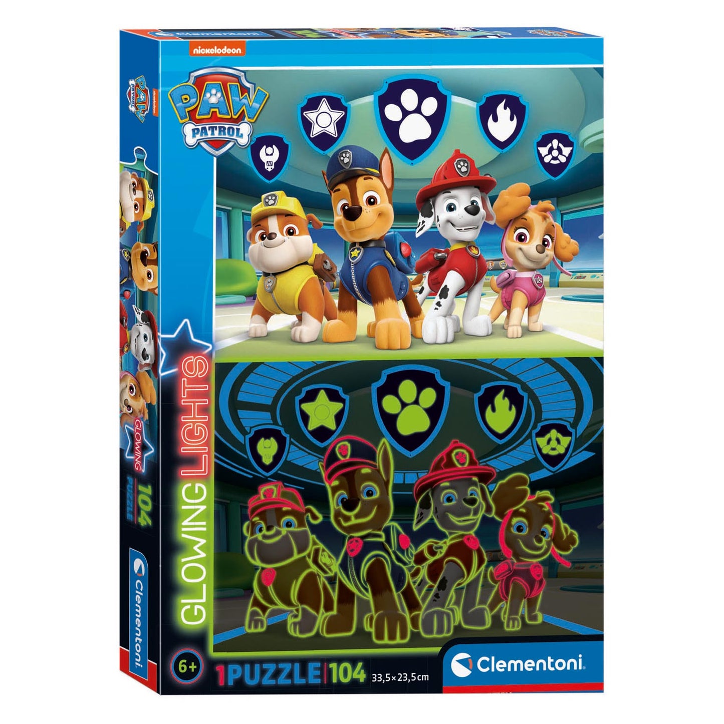 Clementoni glüht in der Dark Puzzle Paw Patrol, 104st.