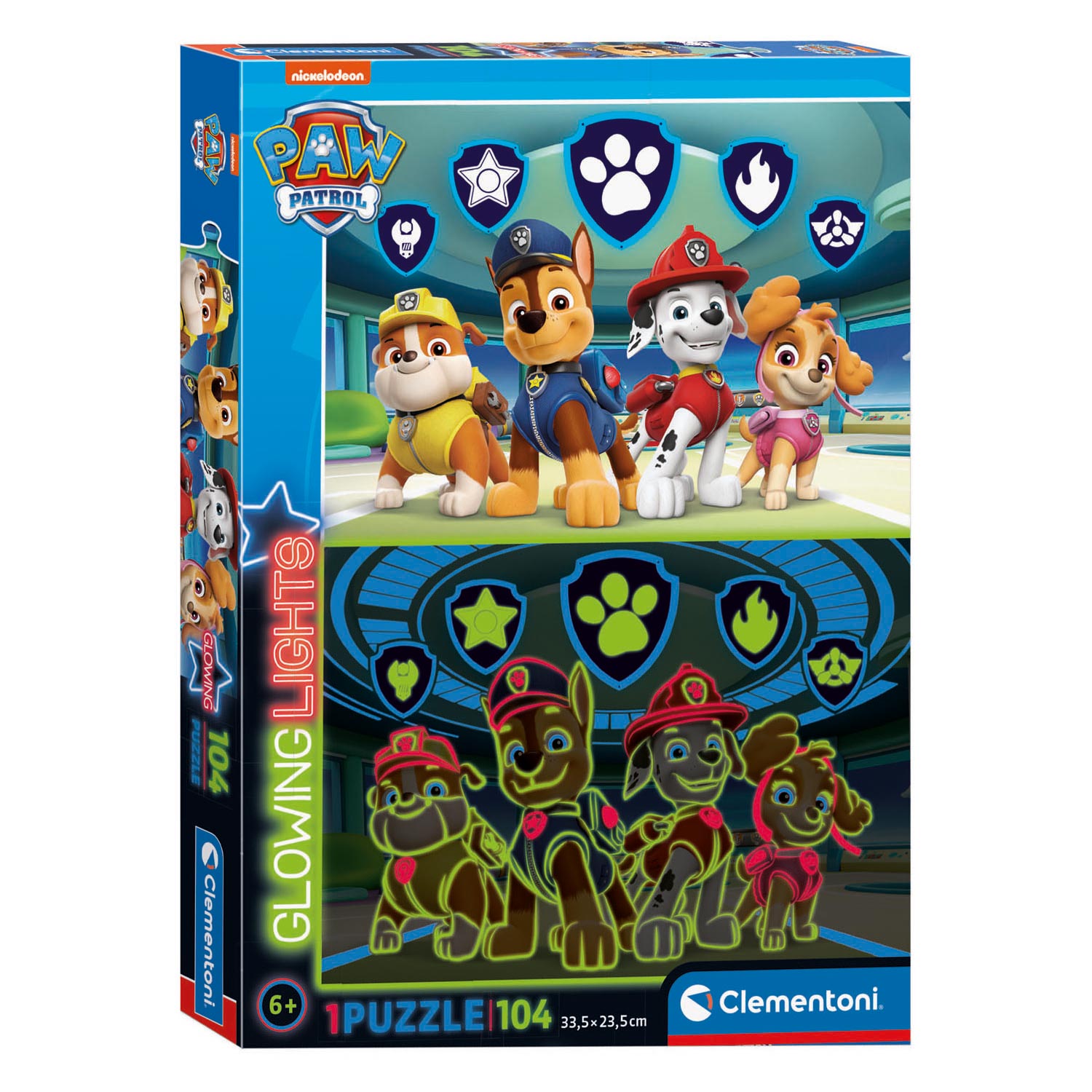 Clementoni glüht in der Dark Puzzle Paw Patrol, 104st.