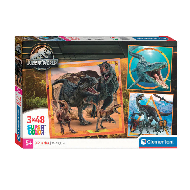 Beinpuzzle Super Color Square Jurassic World, 3x48st.