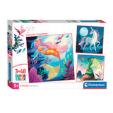 Clementoni Jigsaw Puzzle Super Color Square Fantasy, 3x48st. - afbeelding 1