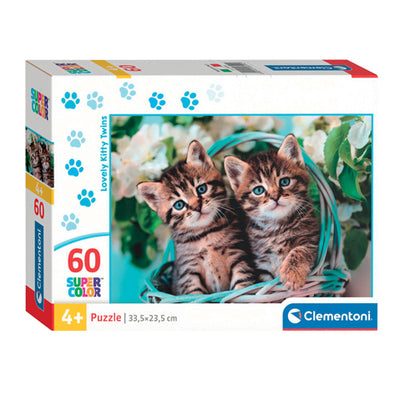 Clementoni Jigsaw Puzzle Super Farbe schöne Kitty Twins, 60st.