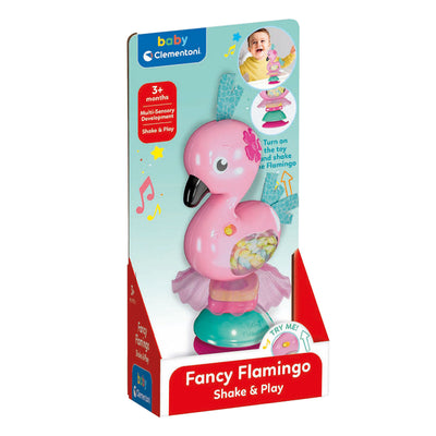 Clementoni Baby schütteln und spielen Flamingo mit Klang und Saugnapfbecher