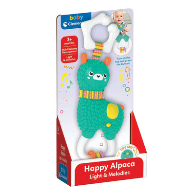 Clementoni Baby fröhlicher Alpaka -Rasseln mit Licht und Klang