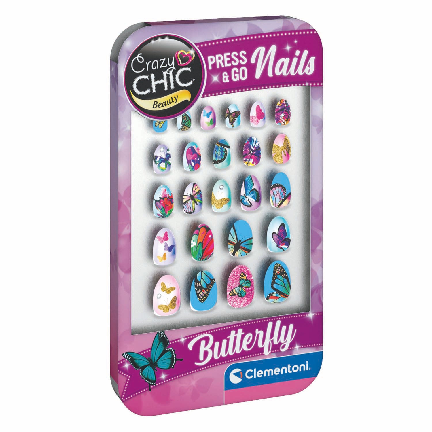 Clementoni Crazy Chic Press Go Nagels - Schmetterlinge