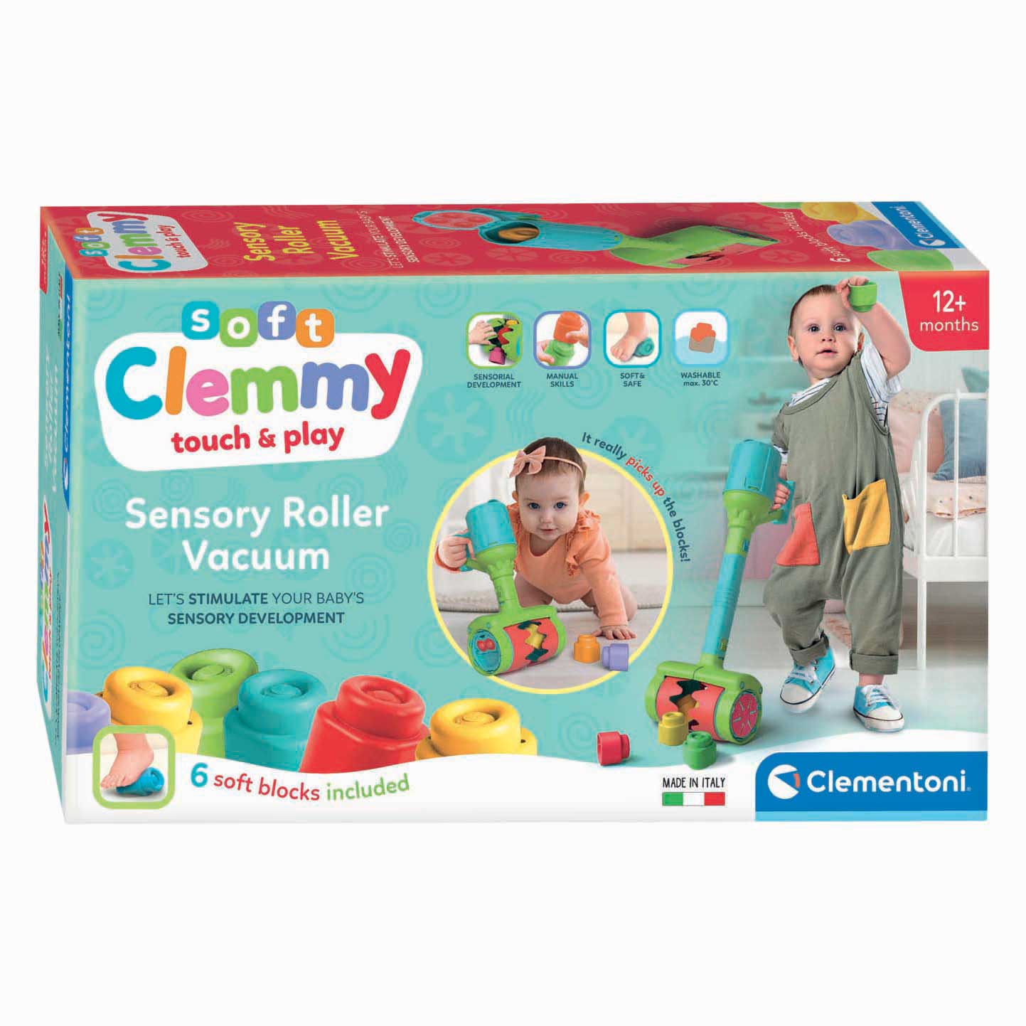 Clementoni Soft Clemmy Staubsauger mit 6 Blöcken