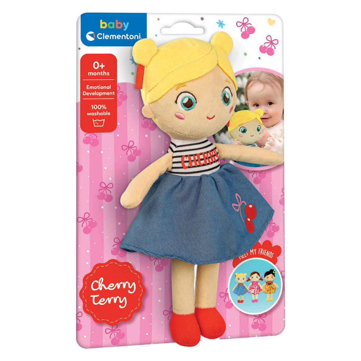 Clementoni Baby-Plüschpuppe aus Kirschfrottee