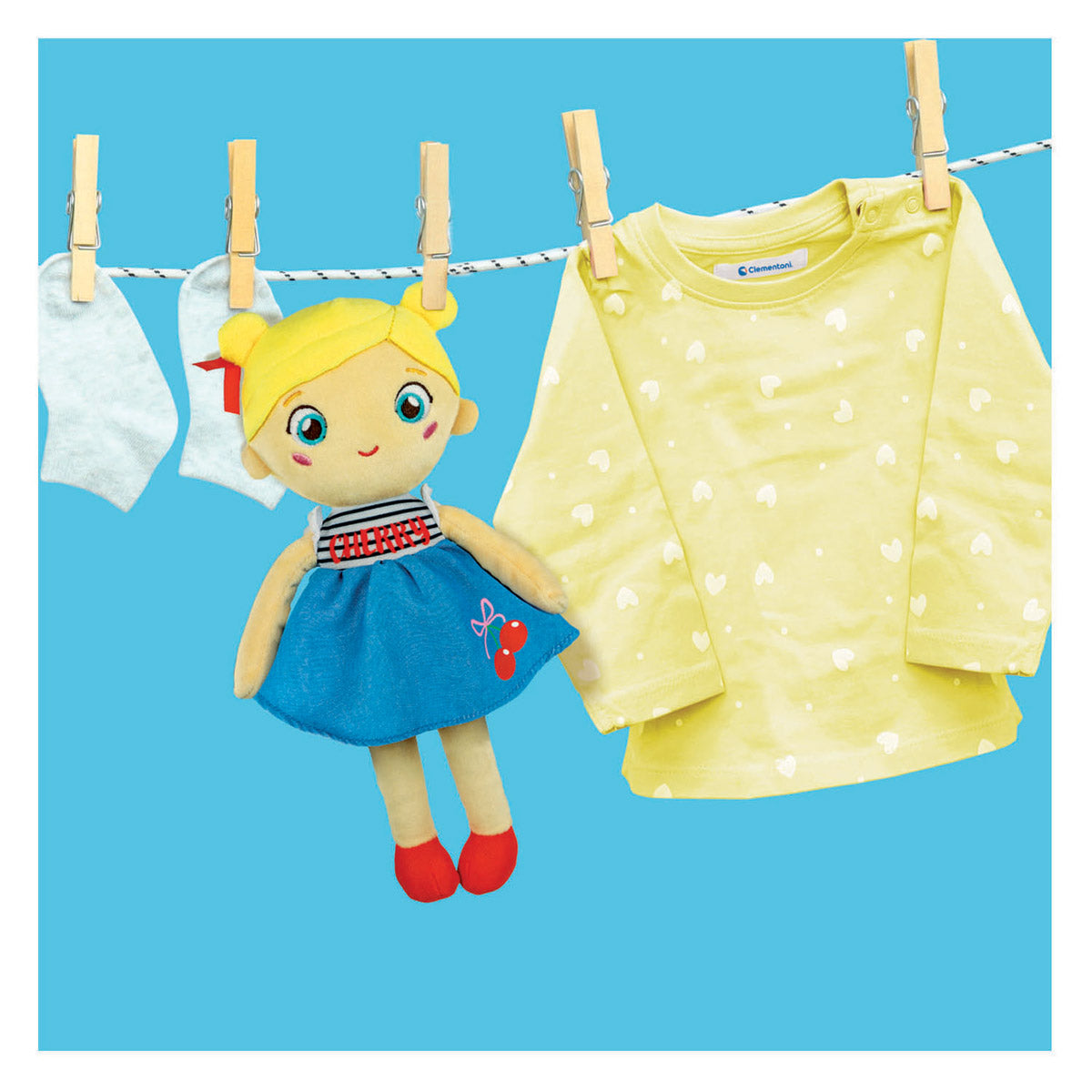 Clementoni Baby-Plüschpuppe aus Kirschfrottee