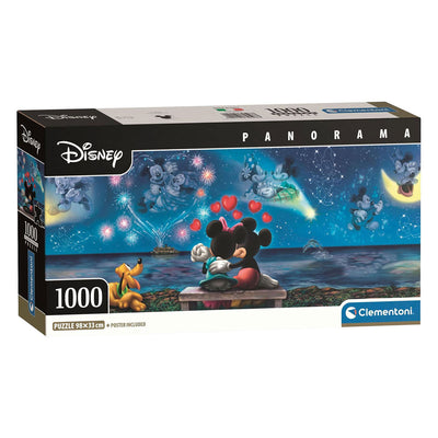 Clementoni Puzzle Mickey und Minnie Panorama - 1000 Teile.