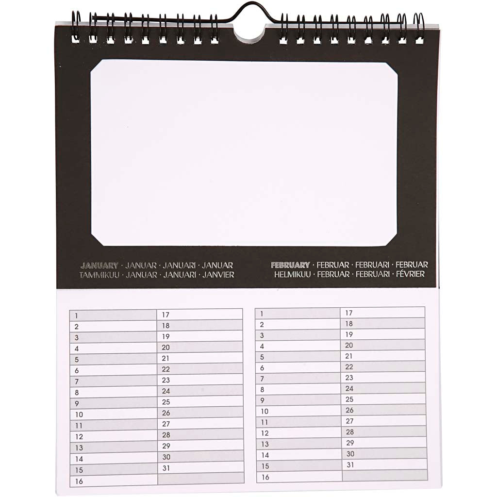 Creativ Company Internationaler Geburtstagskalender, Größe 19x23 cm, Lochgröße 15,3x9,2 cm, 180 g, 5 Stück 1 Box