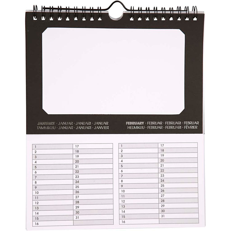 Creativ Company Internationaler Geburtstagskalender, Größe 19x23 cm, Lochgröße 15,3x9,2 cm, 180 g, 5 Stück 1 Box