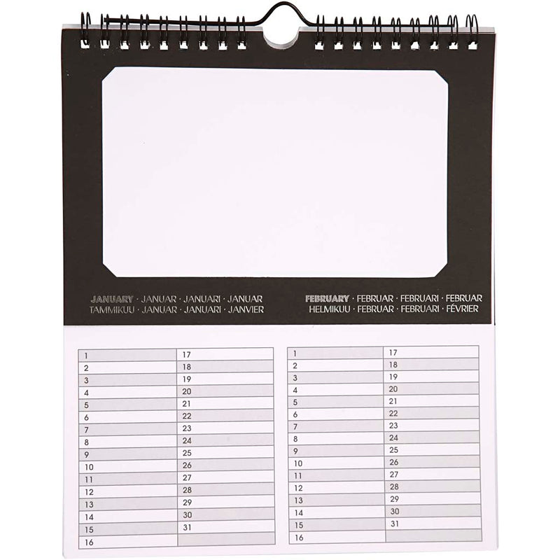 Creativ Company Internationaler Geburtstagskalender, Größe 19x23 cm, Lochgröße 15,3x9,2 cm, 180 g, 5 Stück 1 Box